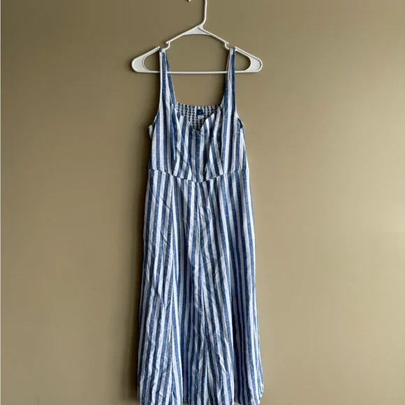 Old Navy Blue and White Linen Strap Sundress - Picture 8 of 8